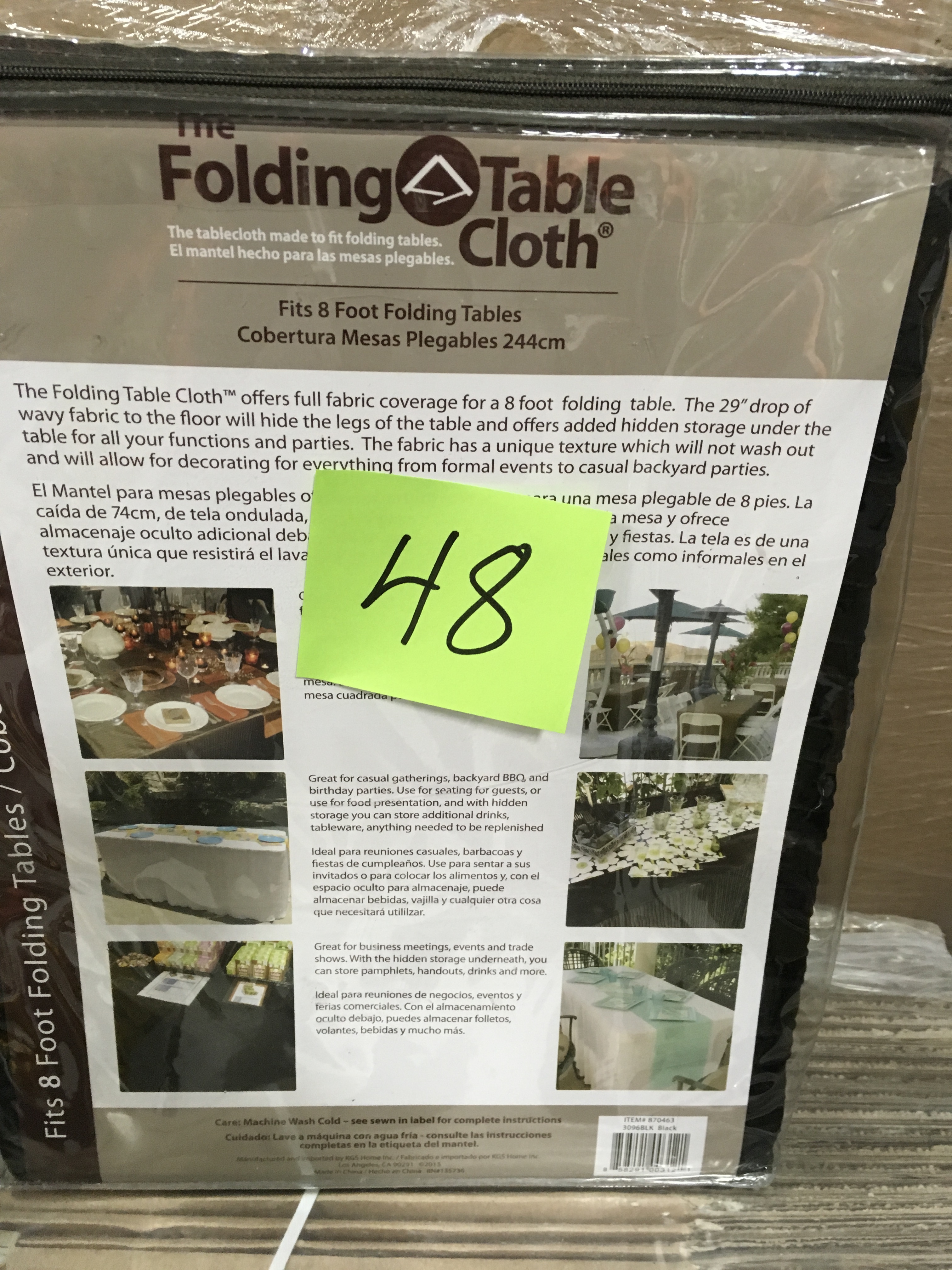 The Folding Table Cloth Table Cloths 6 ft. Black Table Cloth Made for Folding Ta in good condition