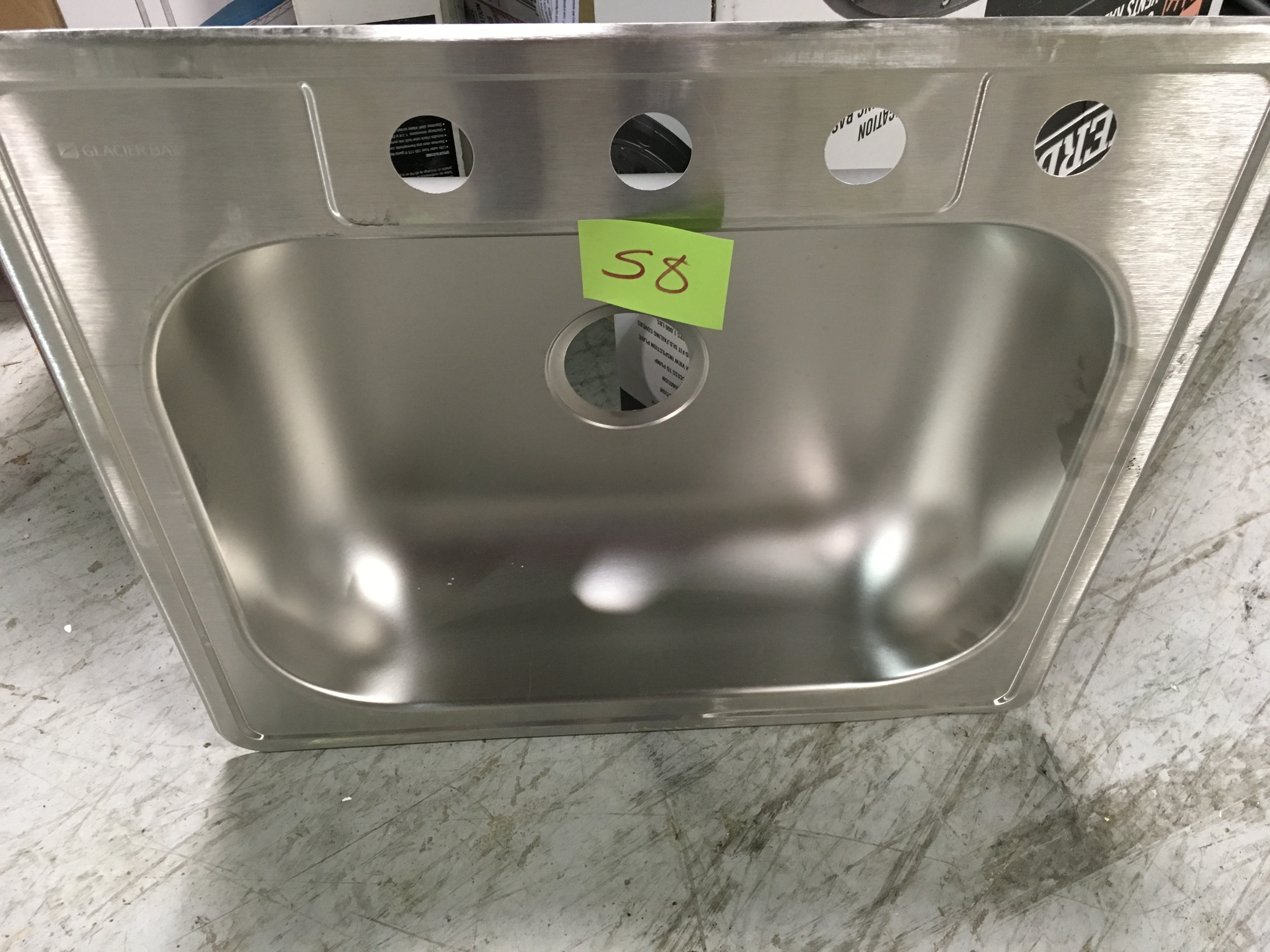 Glacier Bay Drop-In Stainless Steel 25 in. 4-Hole Single Bowl Kitchen Sink in good condition