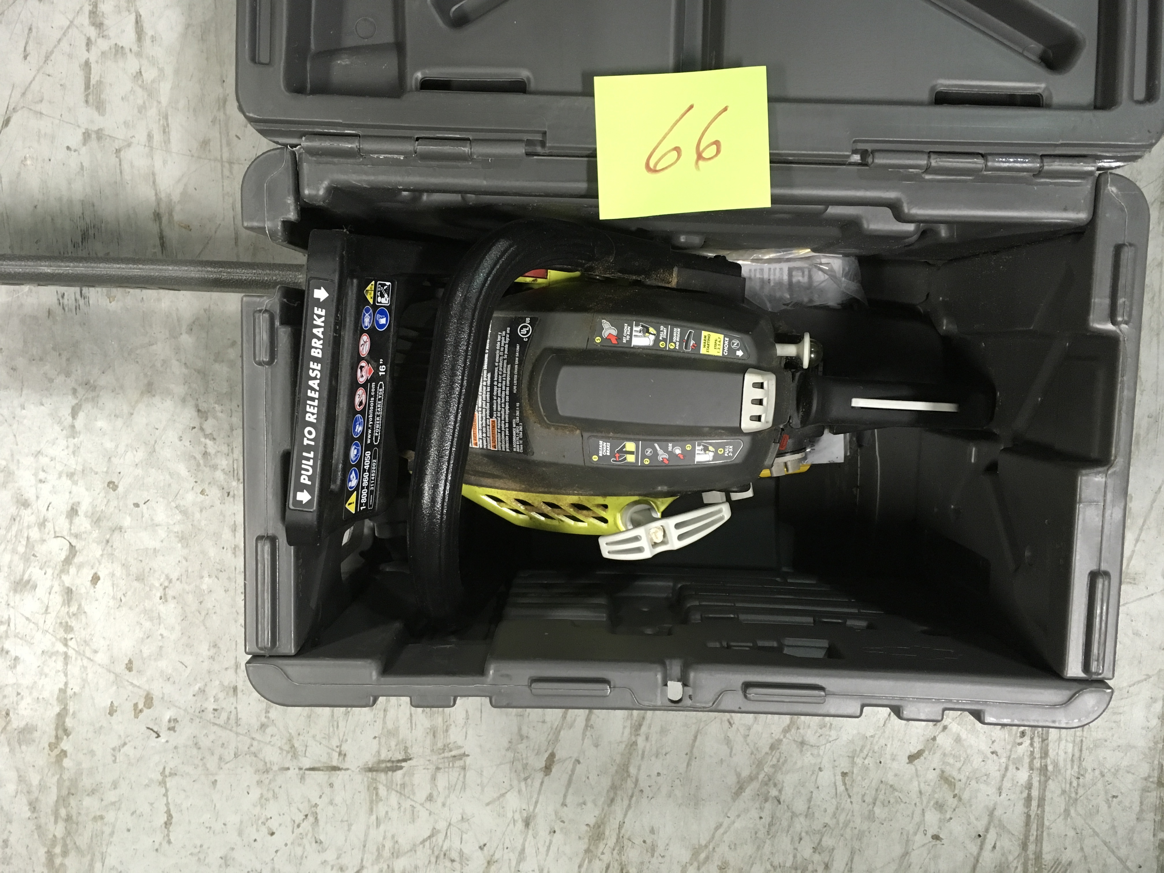 RYOBI 16 in. 37cc 2-Cycle Gas Chainsaw with Heavy-Duty Case in good condition