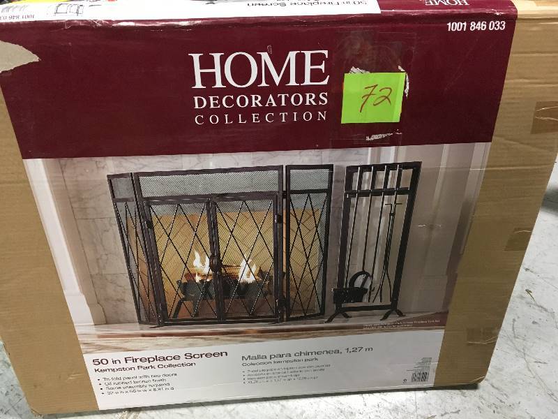 Home Decorators Collection Kempston Park Oil Rubbed Bronze 3-Panel 50 in. Fireplace Screen with Doors not used