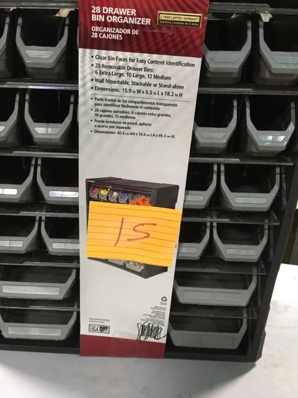 lot 15 image: Husky 28-Drawer Small Parts Organizer  in good condition