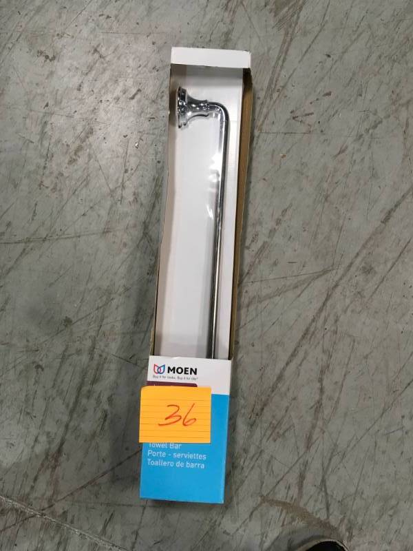 lot 36 image: MOEN Sage 24 in. Towel Bar in Chrome  in good condition