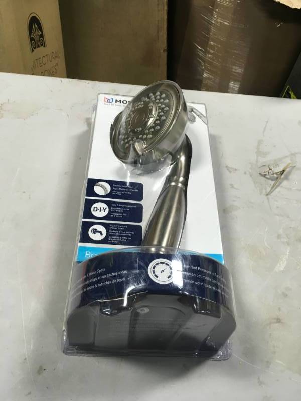 lot 40 image: MOEN Brecklyn 8-Spray 4 in. Handheld Shower in Spot Resist Brushed Nickel  in good condition