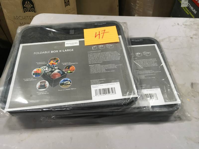 lot 47 image: 13 in. L x 23.6 in. W x 12 in. D X-Large Foldable Box-Black LOT OF TWO 1013799  in good condition