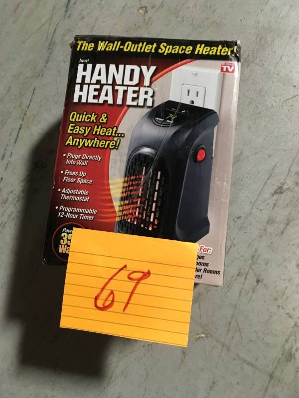 lot 69 image: 350-Watt Wall Outlet Handy Heater t in good condition