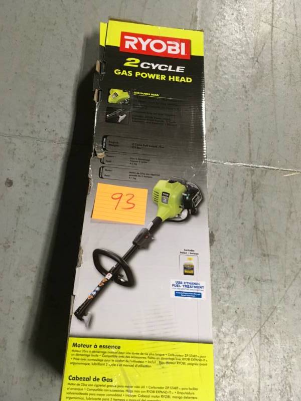 lot 93 image: RYOBI Expand-it 25 cc 2-Cycle Full Crank Gas Power Head t in good condition