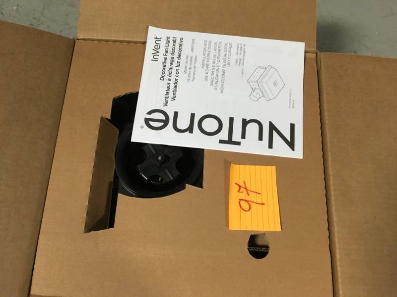 lot 97 image: NuTone InVent Decorative Polished Steel Finish 70 CFM Ceiling Installation Bathroom Exhaust Fan with Light t in good condition