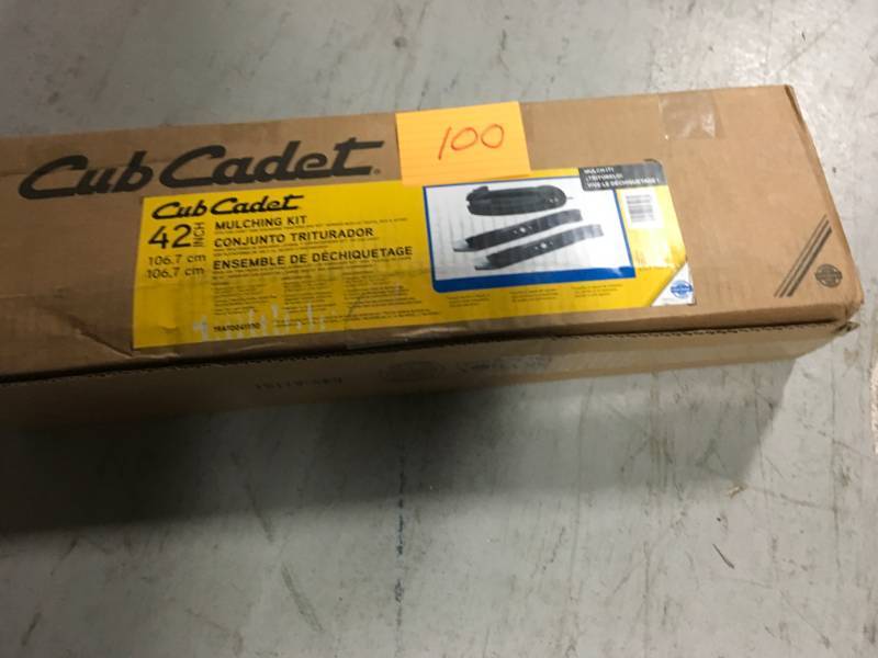 lot 100 image: Cub Cadet Lawn Equipment Parts Mulch Kit for 42 in. RZT MB2B101ower, 2012 and After 19 t in good condition