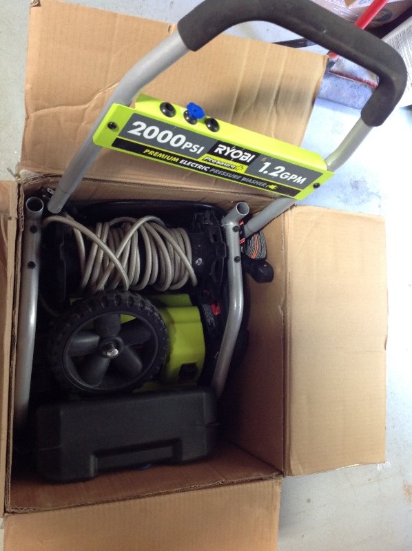 lot 106 image: Ryobi 2,000 PSI 1.2 GPM Electric Pressure Washer in very good condition