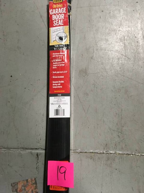 lot 19 image: M-D Building Products 1-58 in. x 18 ft. Aluminum and Vinyl Garage Door Bottom not used