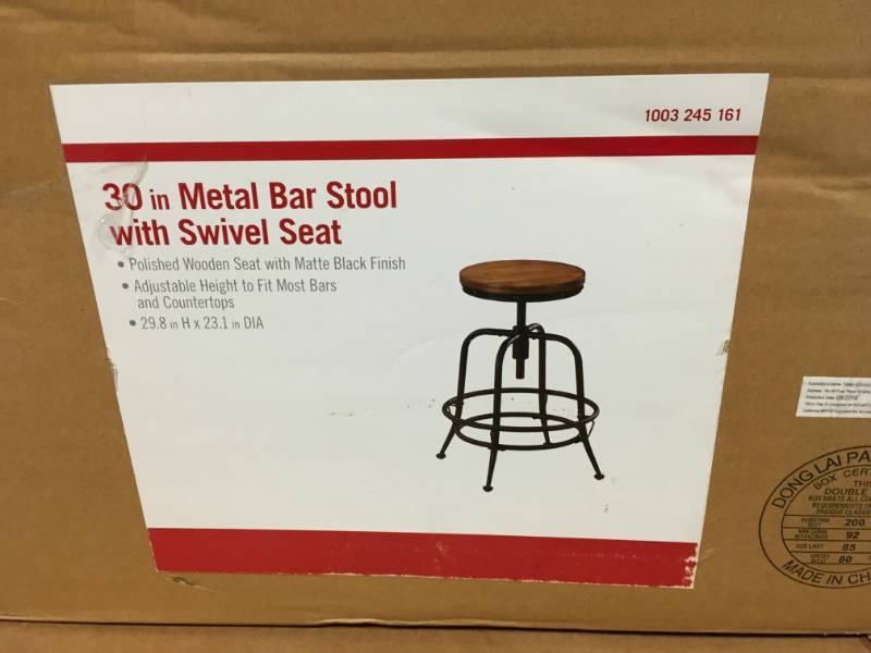 lot 90 image: Industrial Mansard Adjustable Height Black Bar Stool by Home Decorators Collection in good condition