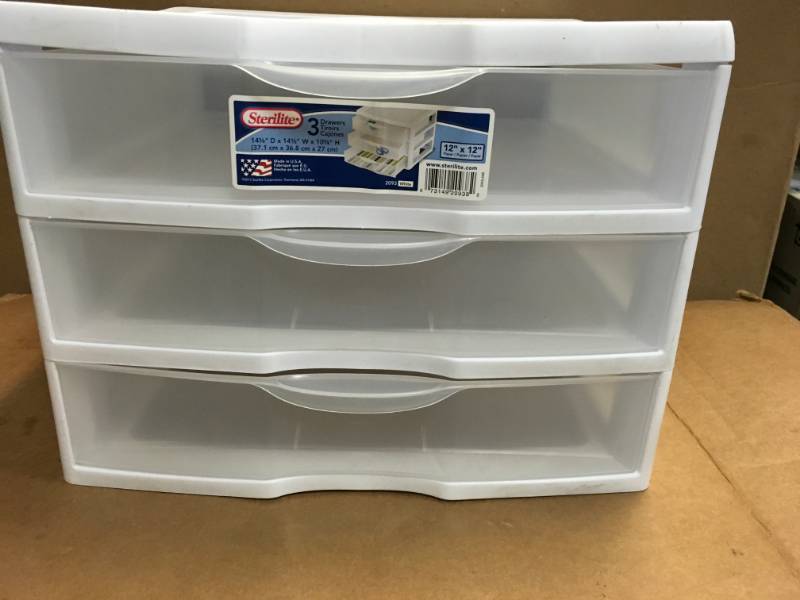Sterilite Wide 3 Drawer Unit White Not Used Kx Real Deal Tools