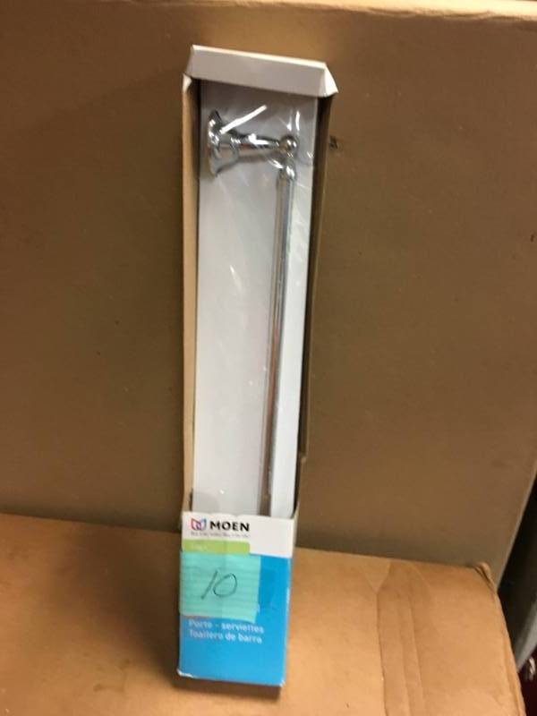 lot 10 image: MOEN Sage 24 in. Towel Bar in Chrome not used