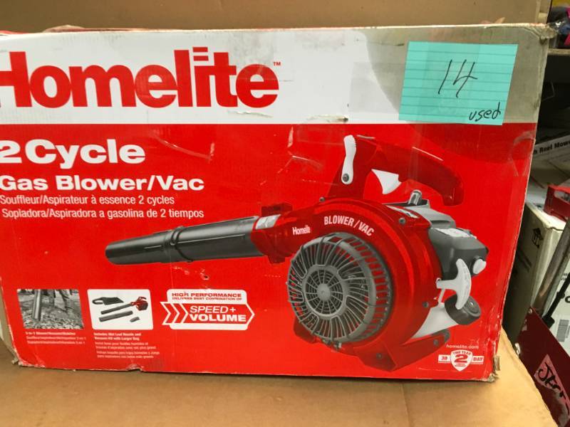 lot 14 image: Homelite 150 MPH 400 CFM 26cc Gas Handheld Blower Vacuum USED in good condition