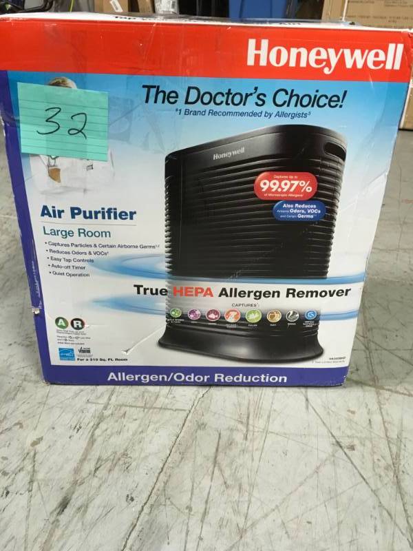 lot 32 image: Honeywell True HEPA 310 sq. ft. Allergen Remover Air Purifier not used