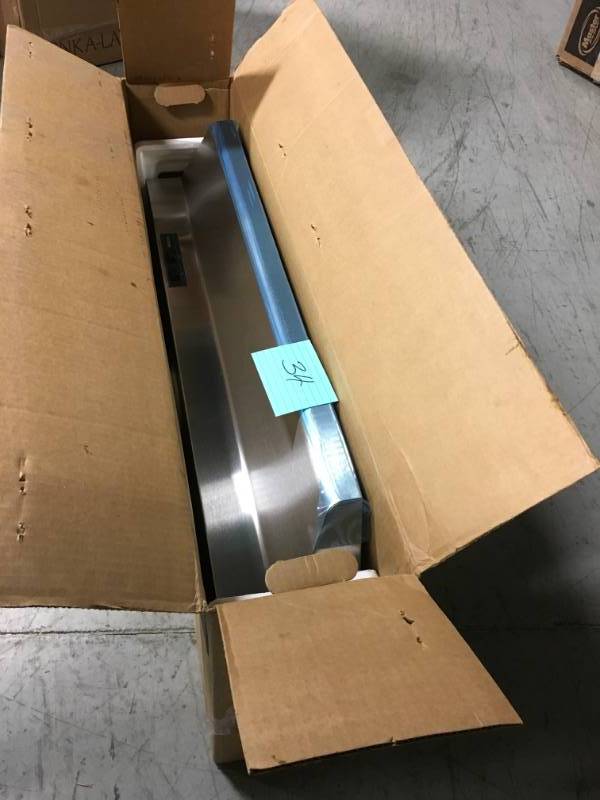 lot 34 image: Broan 36-in Ductless Stainless SteelBlack Undercabinet Range Hood not used