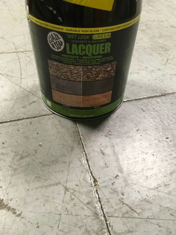 lot 44 image: Glaze N Seal 5 gal. Clear Wet Look Green Concrete and Masonry Lacquer Waterproofer and Sealer not used