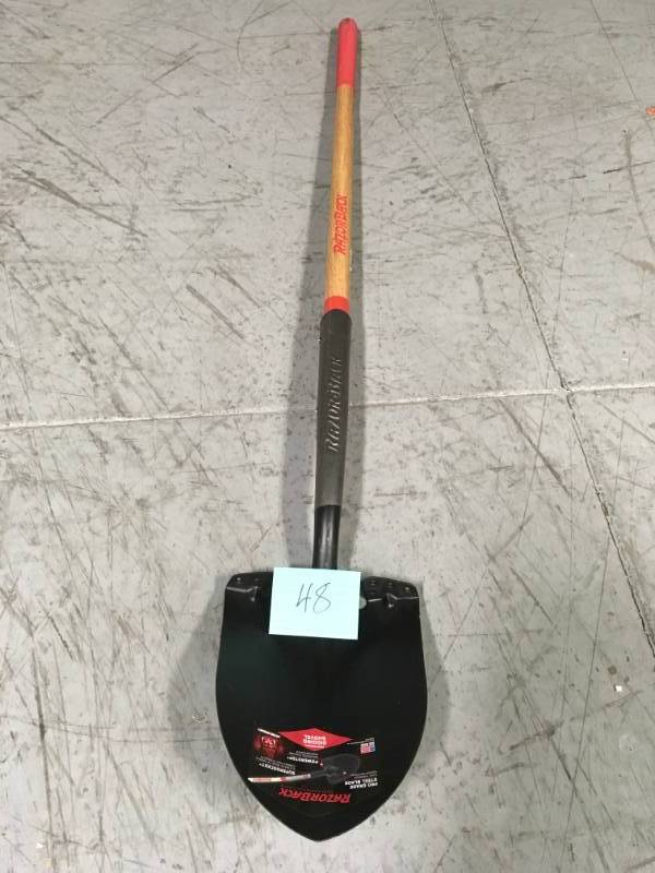 lot 48 image: Razor-Back 48 in. Wood Handle Round Point Shovel not used