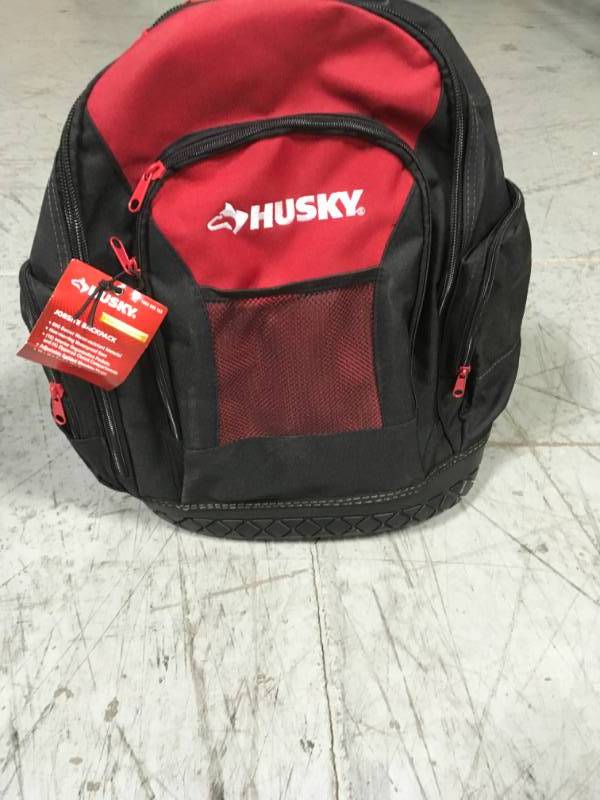 lot 53 image: Husky Jobsite Backpack - Waterproof Base Black Red Ss in good condition