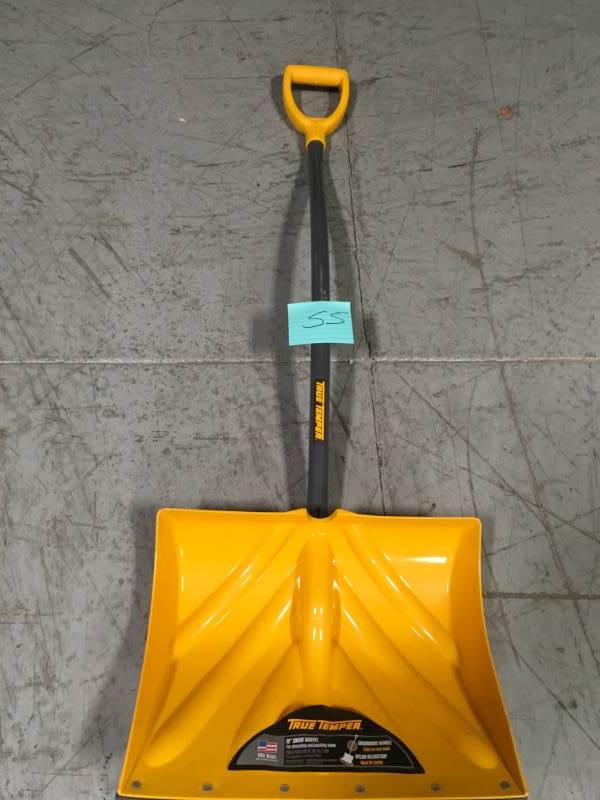 lot 55 image: True Temper 18 in. Ergonomic Mountain Mover Snow Shovel not used