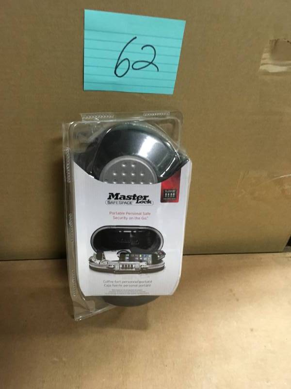 lot 62 image: Master Lock 5900d Safespace Portable Safe, Gunmetal Grey in good condition