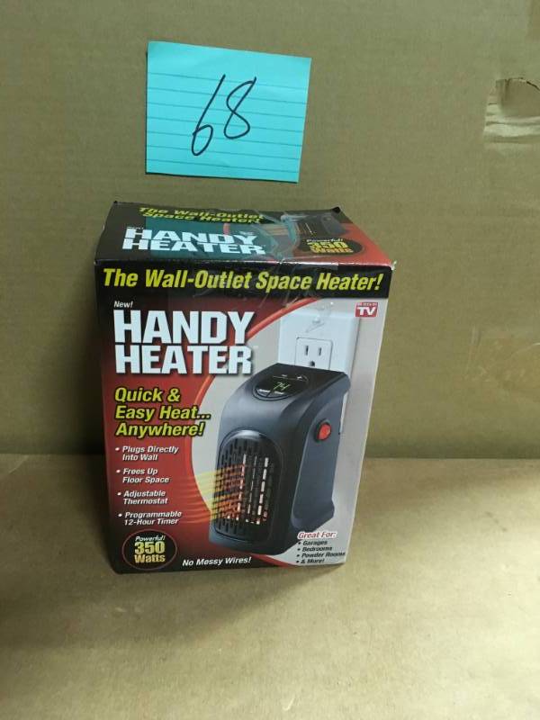 lot 68 image: 350-Watt Wall Outlet Handy Heater in good condition
