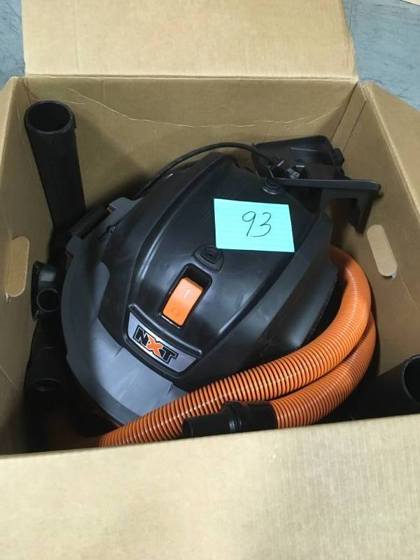 lot 93 image: RIDGID 14 Gal. 6.0-Peak HP NXT Wet Dry Vac with Auto Detail Kit in good condition