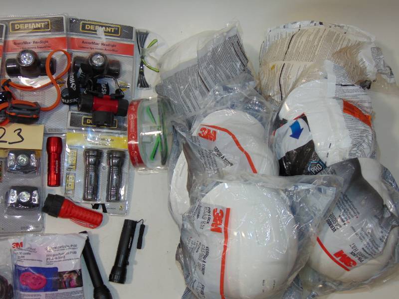 lot 23 image: 3M Hardhats  Flashlights 3M Earmuffs