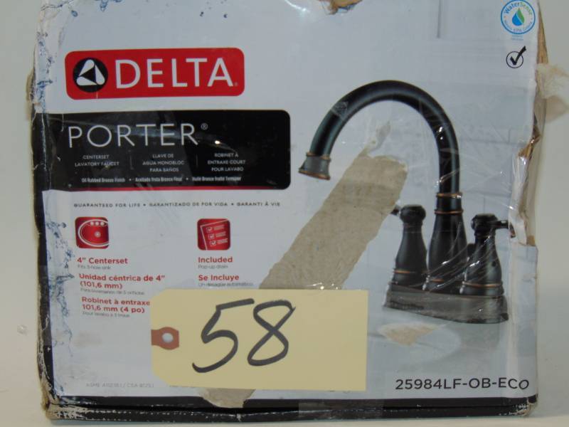 lot 58 image: Delta Porter Bathroom Faucet Oil Rubbed Bronze