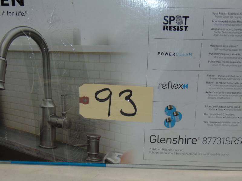 lot 93 image: Glenshire Pull-Down Sprayer Kitchen Faucet Stainless