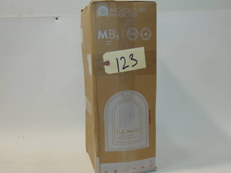 lot 123 image: White Post Mount Mailbox