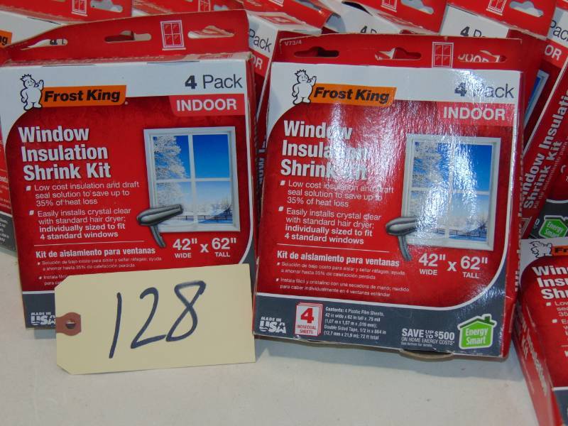 lot 128 image: 15 Boxes Frost King Window Insulation Kit (4 per Pack)