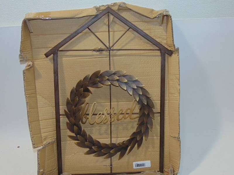 lot 132 image: Blessed Wreath & House Wall Decor
