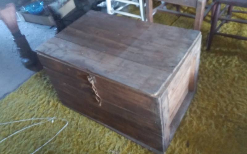 lot 106 image: Primitive Wood Chest