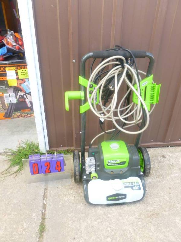lot 24 image: Greenworks 1800 PSI Electric Pressure Washer