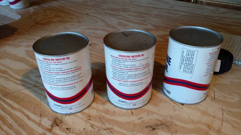 lot 20 image: 3 Texaco Havoline motor oil 1 qt sealed cans full