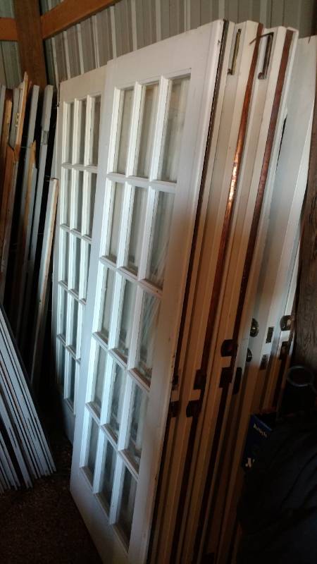 lot 69 image: 10 french door panels was 5 sets of double french doors