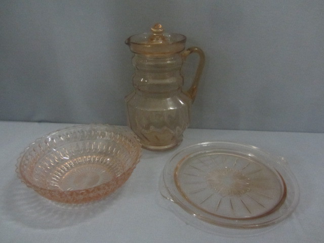 lot 54 image: Pink Depression Glass
