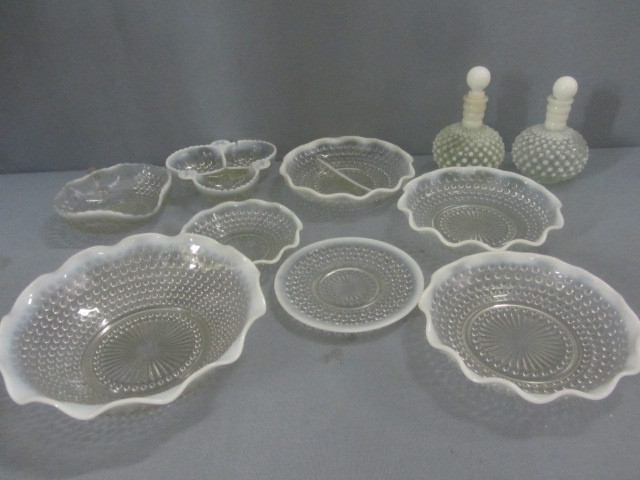 lot 9 image: Moonstone Opalescent & Hobnail