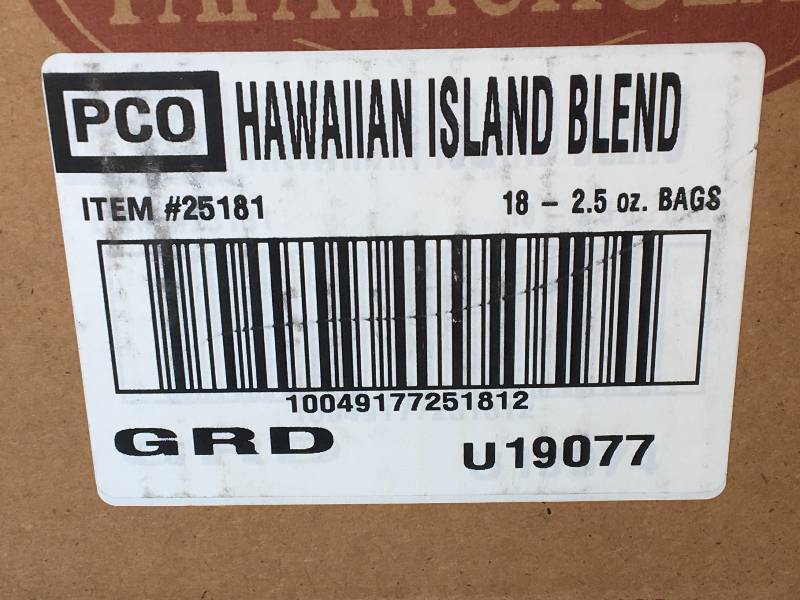 lot 114 image: Hawaiian Blend Coffee Packets