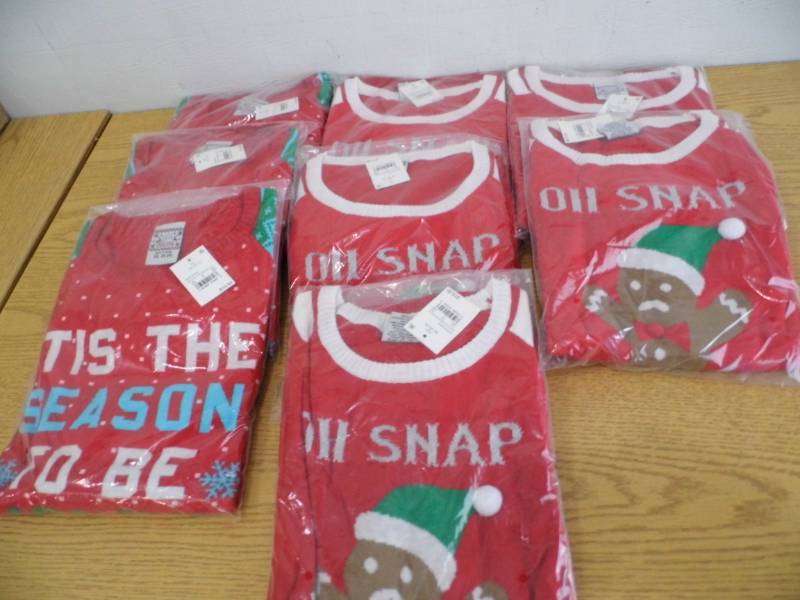 Lot of 8 Assorted Kids Christmas Sweaters