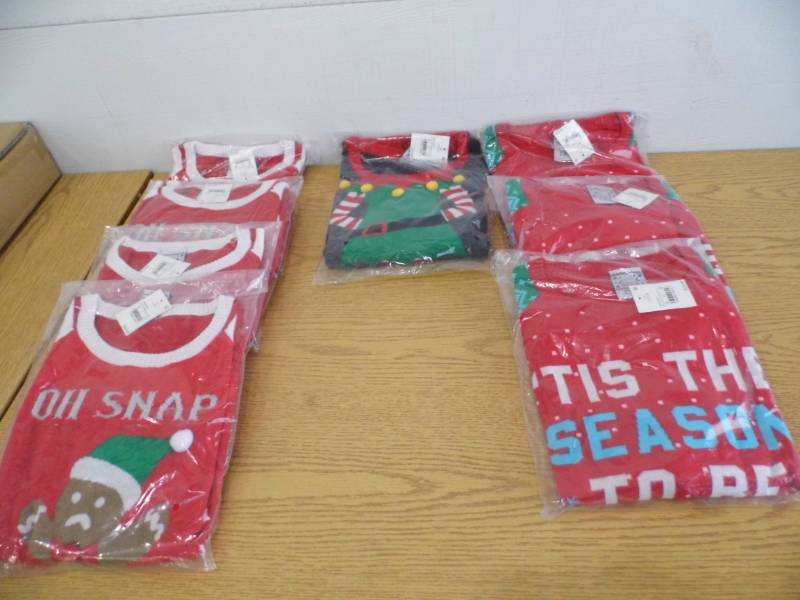 Lot of 8 Assorted Kids Christmas Sweaters