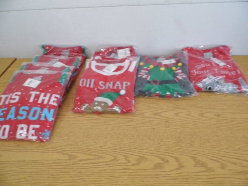 Lot of 8 Assorted Kids Christmas Sweaters