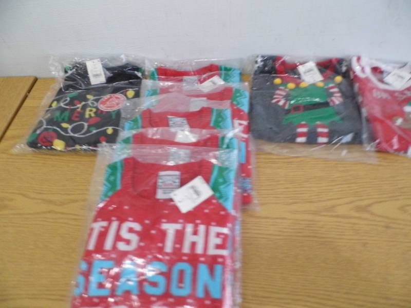 Lot of 8 Assorted Kids Christmas Sweaters