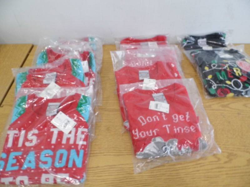 Lot of 11 Assorted Kids Christmas Sweaters