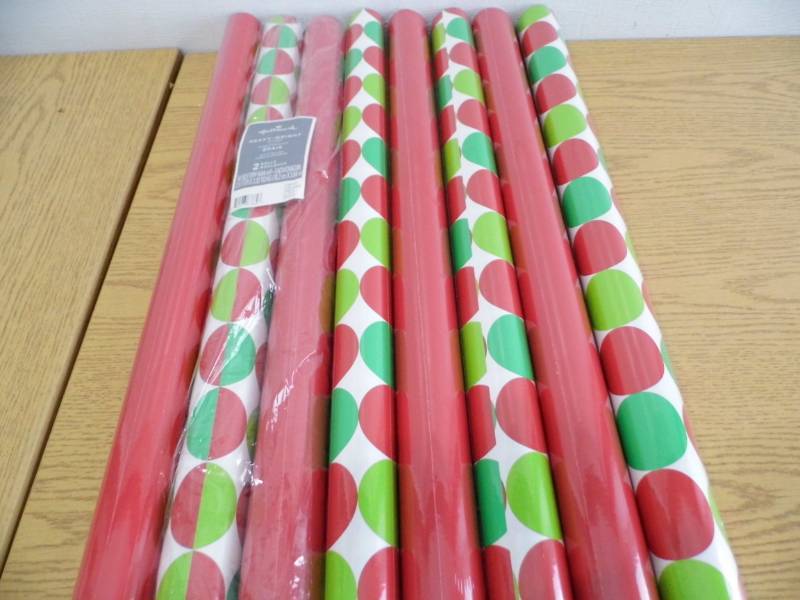 Lot of 8 Rolls Christmas Wrapping Paper
