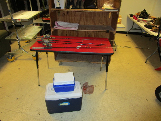 lot 419 image: FISHING POLES AND COOLERS