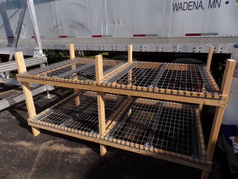 lot 15 image: Four Industrial Warehouse steel racks & frame 90 inches long
