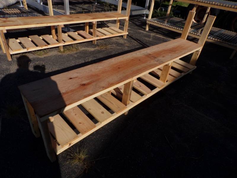 lot 16 image: Wood BenchShelving 8 ft long