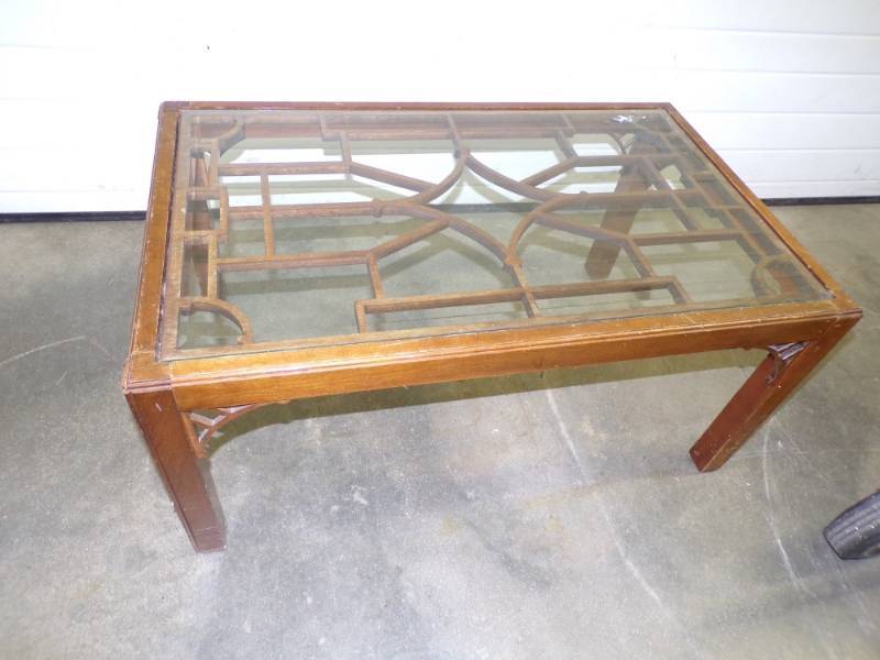 lot 48 image: Glass Top Coffee Table